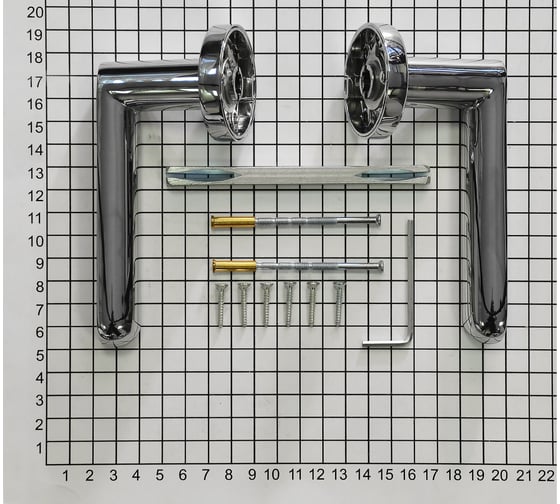 Ручка Doorlock dl звездная линия, libra m008r oc, полированный хром, a=75-95 мм, круглая розетка 73558