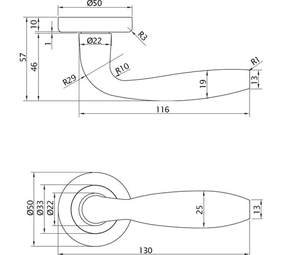 Ручка Doorlock dl звездная линия, callipso m095 oc, полированный хром, a=35-55 мм 73504