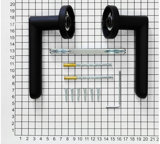 Ручка Doorlock dl звездная линия, libra m008r black matt, черная матовая, a=35-55 мм, круглая розетка 73753