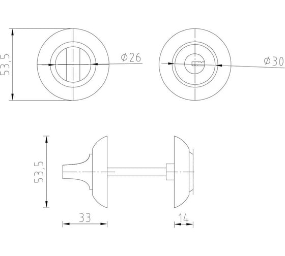 Завертка с ключом PALIDORE lock ol bb key, бронза 98761366