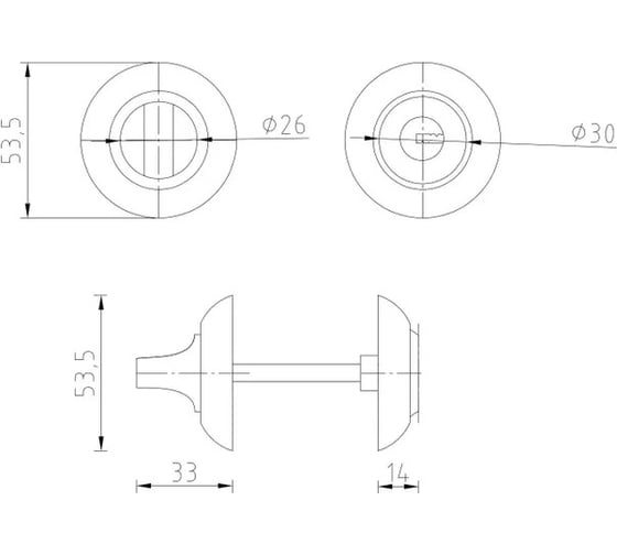Завертка с ключом PALIDORE lock ol hh key, никель 98761368