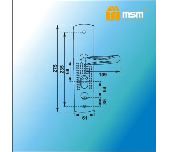 Ручки для китайских дверей MSM KT4G-AL AB автомат/левая, бронза 6410