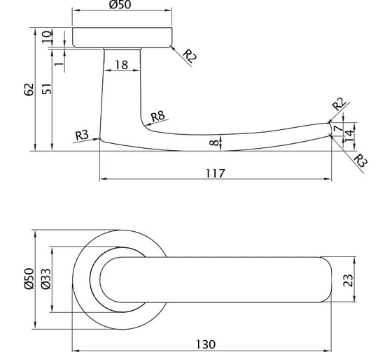 Ручка Doorlock dl Звездная линия rigel m027 scb матированный хром, a=35-55 мм 73519
