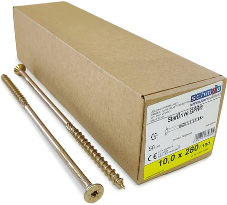 Шурупы Simpson Schmid StarDrive GPR 8.0x280/100 SK TX40 желтый цинк, потайной, 75 шт. 5834740802800070