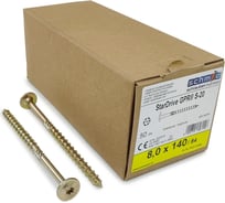 Шурупы Simpson Schmid StarDrive GPR 8.0x140/84 TK TX40 жёлтый цинк, тарелка, 50 шт. 5833740801400070