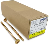 Шурупы Simpson Schmid StarDrive GPR 8.0x180/100 TK TX40 жёлтый цинк, тарелка, 50 шт. 5833740801800070