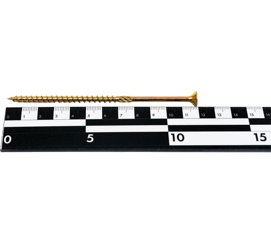 Конструкционный саморез КРЕП-КОМП потайной Torx, желтый цинк, 5.0x120 мм, 100 шт. скт5120