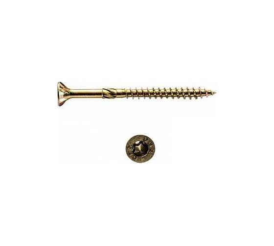 Конструкционный саморез КРЕП-КОМП потайной Torx, желтый цинк, 4.0x70 мм, 200 шт. скт470