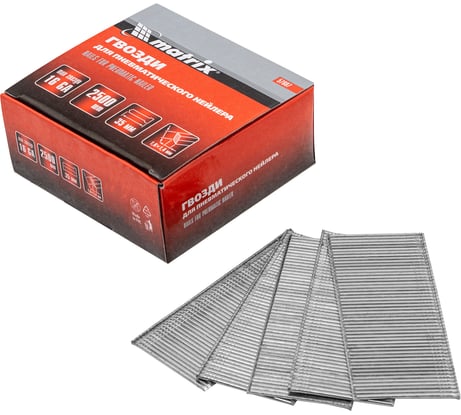 Гвозди для пневматического нейлера (16GA, сечение 1,6х1,4, длина 35 мм, 2500 шт.) MATRIX 57607