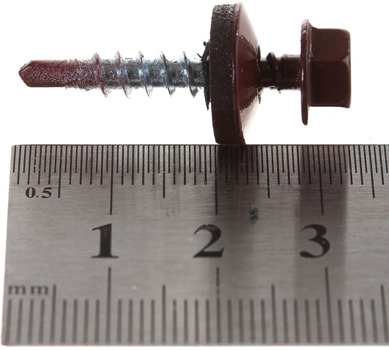 Кровельный саморез ГОСКРЕП 4.8х28 RAL 3005 винно-красный, 300 шт. 2-0016540
