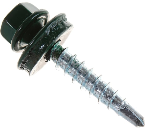 Кровельный саморез ГОСКРЕП 4.8х28 RAL 6005 зеленый мох, 300 шт., б.пл.конт. 1000 мл 2-0016580