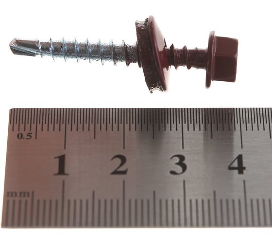 Кровельный саморез Госкреп 4.8х35 RAL 3005 красное вино 250 шт., б.пл.конт. 1000 мл 2-0016630