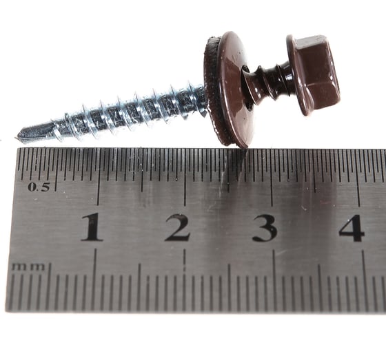 Кровельный саморез ГОСКРЕП 4.8х35 RAL 8017 шоколадно-коричневый, 250 шт. 2-0016700