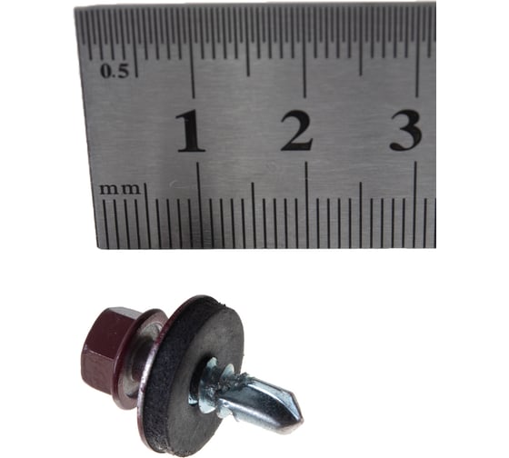 Кровельный саморез ГОСКРЕП 5.5х19 RAL 3005 красное вино, 300 шт., б.пл.конт. 1000 мл 2-0017030