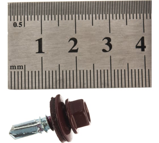 Кровельный саморез ГОСКРЕП 5.5х19 RAL 3005 красное вино, 70 шт., пл.конт 280 мл 2-0018220