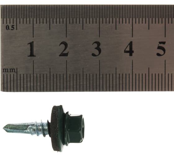 Кровельный саморез ГОСКРЕП 5.5х19 RAL 6005 зеленый мох, 300 шт., б.пл.конт. 1000 мл 2-0017040