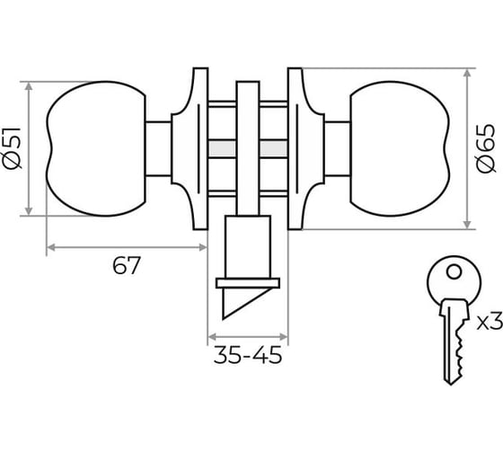 Защелка Marlok ЗШ-01 ключ, хром 002951