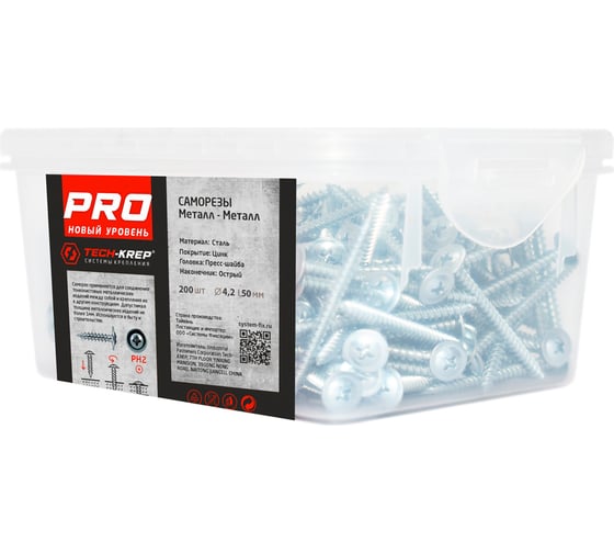 Усиленный саморез Tech-Krep PRO СММ 4,2х50 200 шт. 146524