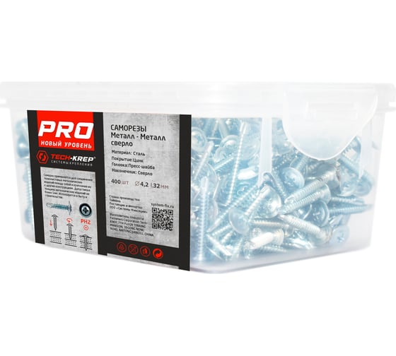 Усиленный саморез Tech-Krep PRO СММ св 4,2х32 400 шт. 146545