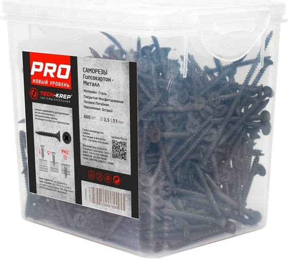 Усиленный саморез Tech-Krep PRO СГМ 3,5х51 600 шт. 146487