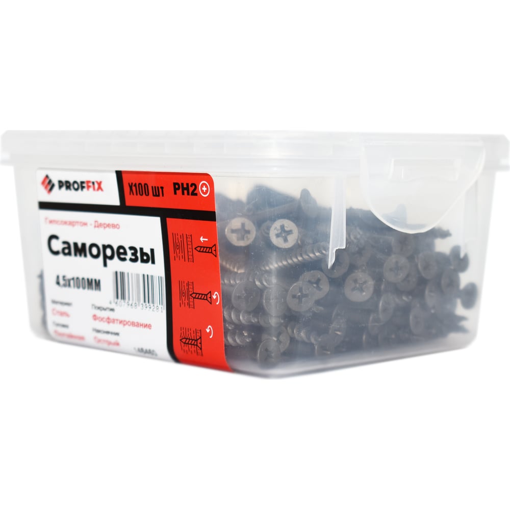 Усиленный саморез Tech-Krep PRO СГД 4,5х100 100 шт - контейнер 146460 ...