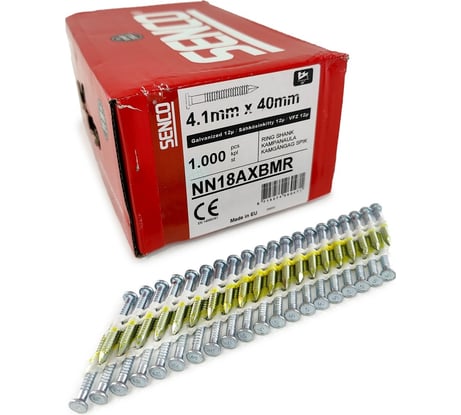 Реечные анкерные гвозди Senco R34 4.1x40 Ring 12mu DP (Цинк 12мкм 1000 шт) NN18AXBMR