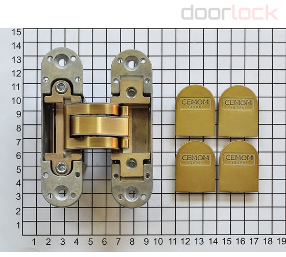 Петля скрытая Cemom Moatti cemom estetic 80/a 3d 8038 бронза, регулируемая, вес полотна 80кг, 29x111,5мм 51522