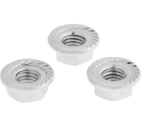 Гайка с фланцем ТУНДРА DIN 6923, М5, белый цинк, 20 шт. 9411443