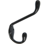 Мебельный крючок ТУНДРА двухрожковый КМ05SH, цвет черный матовый 3853848