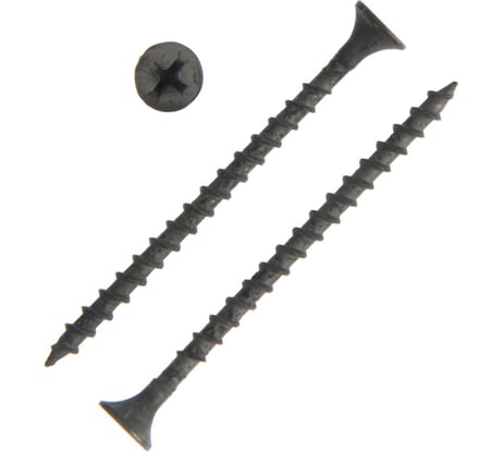 Саморез ТУНДРА PREMIUM потайной, 3.5x55 мм, крупная резьба, шлиц PH, фосфатированный, 1 кг 7381449