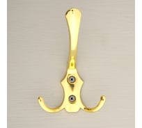 Мебельный крючок ТУНДРА KM301GP, трёхрожковый, цвет золото 1866159