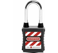 Блокировочный замок Точка Безопасности со стальной дужкой и пылезащитой, дисковый цилиндр, высота дужки – 38 мм, диаметр дужки – 6 мм, нейлоновый корпус, размеры корпуса – 45x38x20 мм, цвет – черный, 1 шт/упак gwr001DS38BLKdp