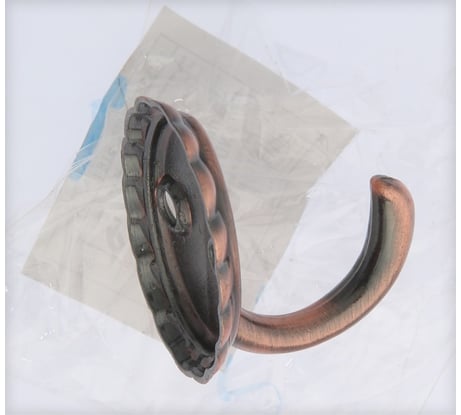 Мебельный крючок ТУНДРА однорожковый, цвет медь 9145388