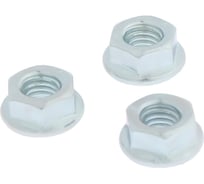 Гайка с фланцем ТУНДРА, DIN 6923 М6, белый цинк, 15 шт. 9411444