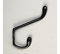 Мебельный крючок ТУНДРА двухрожковый КМ05SD, цвет черный металлик 3853847