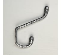 Мебельный крючок ТУНДРА двухрожковый КМ05BM, цвет серебро на черном 3853843