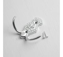 Мебельный крючок ТУНДРА КМ214CP, двухрожковый, цвет хром 3609789