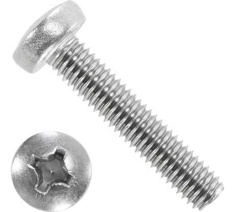 Винт Мир крепежа DIN 7985 М4x35, А2, 10 шт. ЦБ-00093028