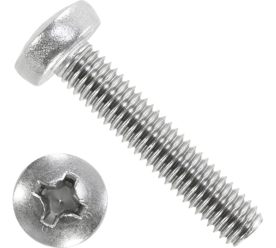 Винт Мир крепежа DIN 7985 М4x35, А2, 10 шт. ЦБ-00093028