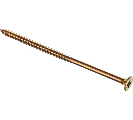 Шуруп для дерева Саморезик 6х120 универсальный потай, желтый цинк, Pz-3 100шт SYZ-6х120-100