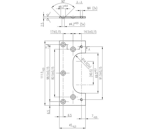 Базирующая пластина Cemom Moatti 1078-09-00 оцинкованная, для петель estetic 80/a 3d, с крепежом 51544