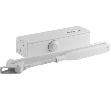 Дверной доводчик НОРА-М 820 (от 40 до 120 кг) быстроразъемный рычаг - Белый 19270
