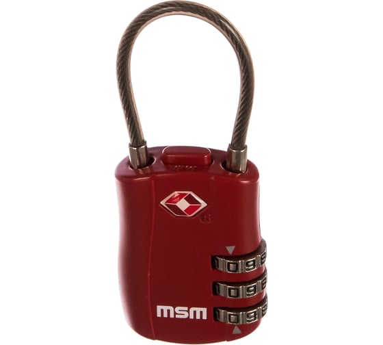 Навесной замок МСМ TSA3 red 000012517