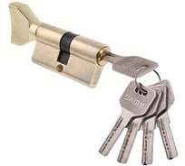 Цилиндровый механизм перфо. ключ-вертушка DAMX CW80 mm PB полированная латунь 000002157