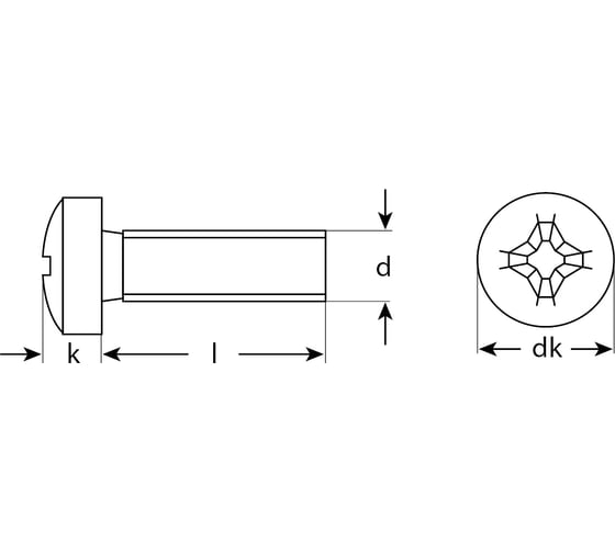 Винт Зубр DIN 7985, M6 x 70 мм, 5 кг, кл. пр. 4.8, оцинкованный 303150-06-070