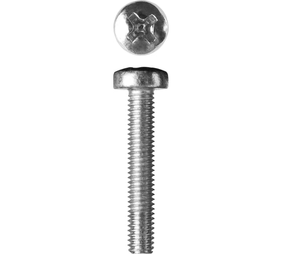 Винт Зубр DIN 7985, M6 x 45 мм, 5 кг, кл. пр. 4.8, оцинкованный 303150-06-045 1