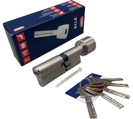 Цилиндровый механизм ABUS X12R430 ключ/вертушка 65-60 (125 мм) NI (5 key) 32210 1