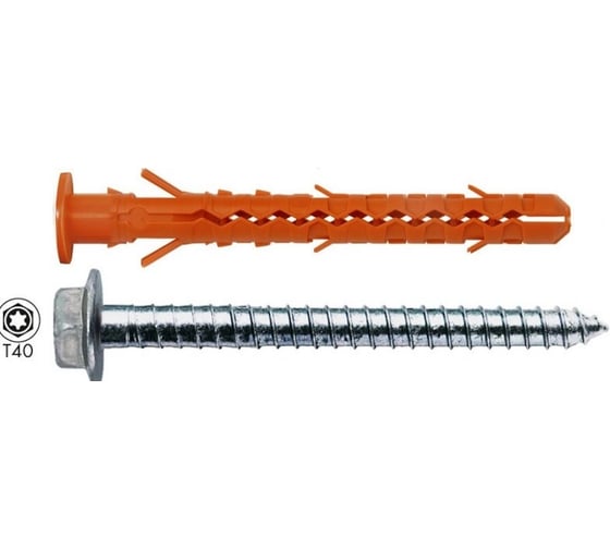 Дюбель Mungo MBK-STB 10x100 фасадн. с борт. HEX/T40 оцинк. 50 шт. 1120610