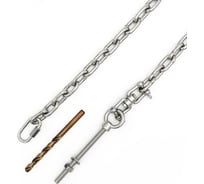 Комплект для сквозного крепления груза на цепь KREPFIELD до 130 кг с поворотом 360 градусов, нержавеющая сталь, 2 метра KF404-2