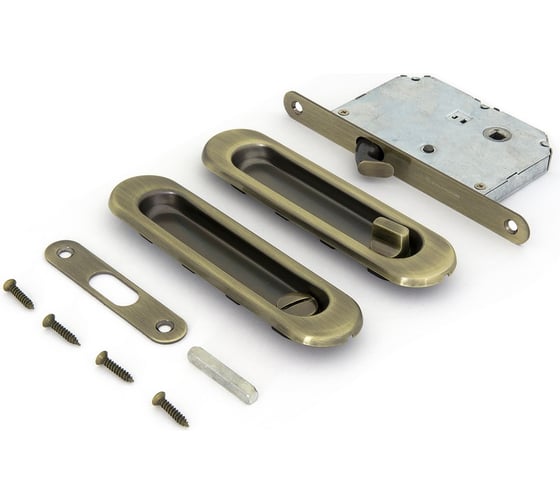 Ручка с замком для раздвижных дверей Palladium 01 BK AB 11942